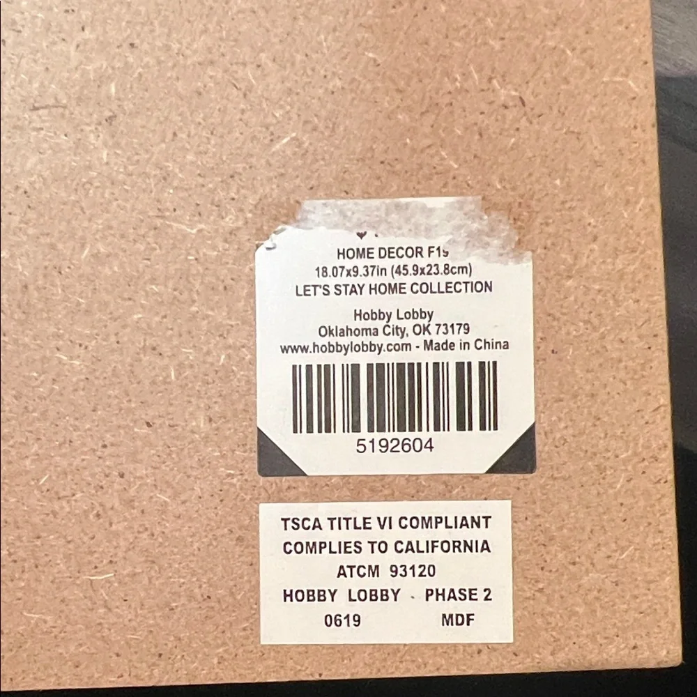Hobby Lobby Black and Tan Wall Hook Board